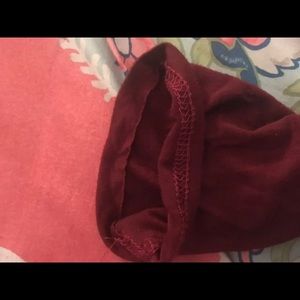 Burgundy maroon solid leggings